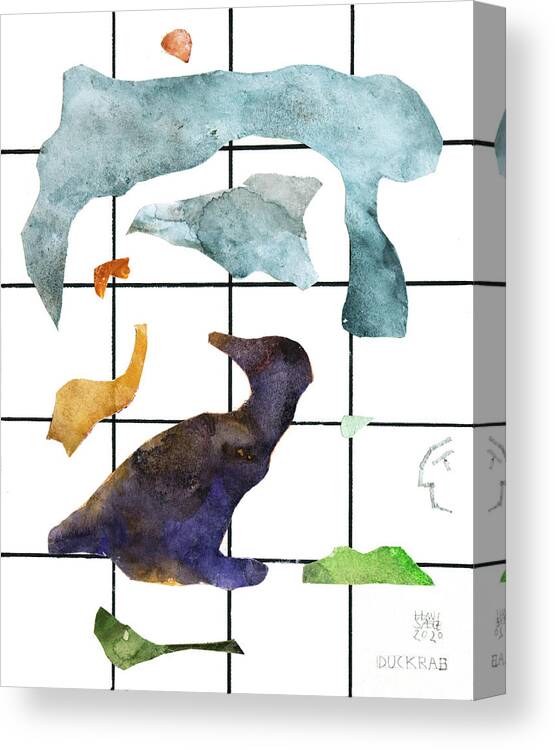 Cut Outs Canvas Print featuring the mixed media Duckrab by Hans Egil Saele