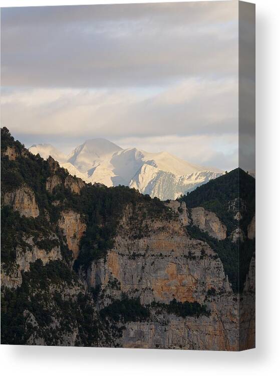 Laspuna Canvas Print featuring the photograph Evening light over Chistau by Stephen Taylor