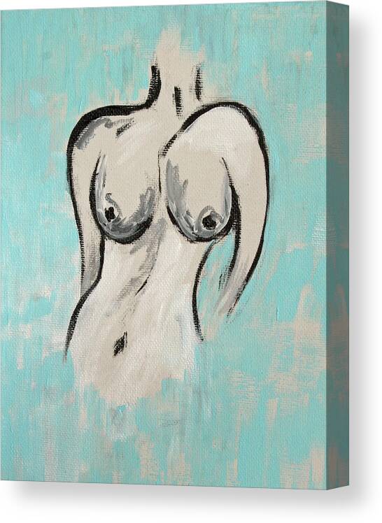 Nude Canvas Print featuring the painting Female Nude 2 by Julie Lueders 