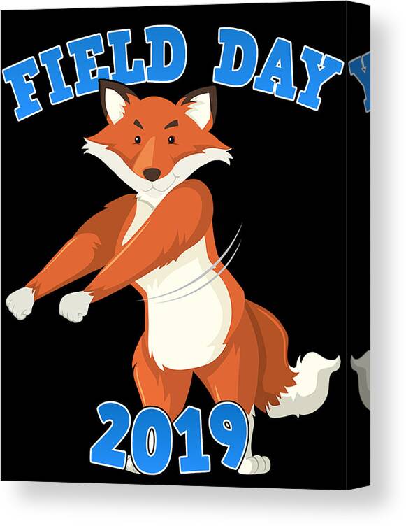 Cool Canvas Print featuring the digital art Field Day 2019 Flossing Fox by Flippin Sweet Gear