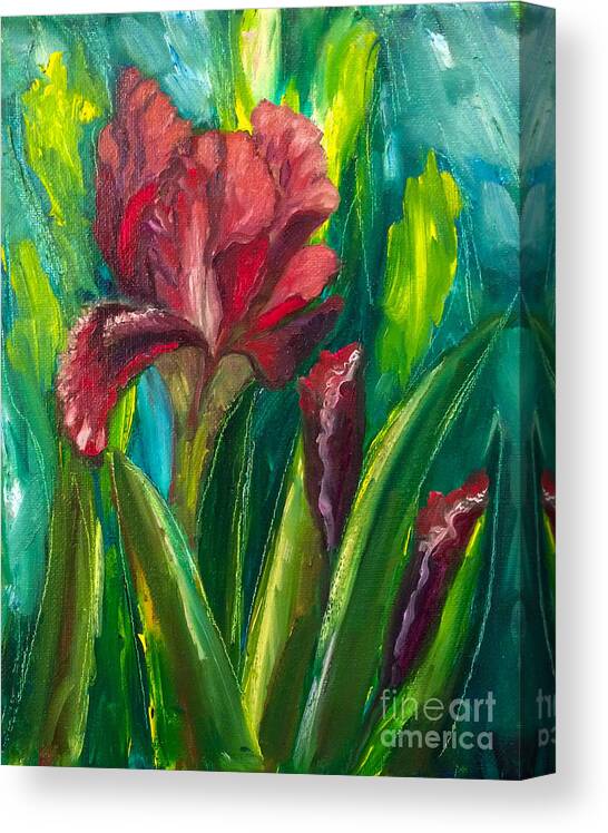 Oil Painting Canvas Print featuring the painting First Bloom by Sherrell Rodgers