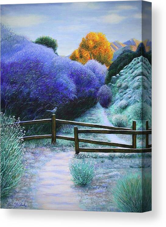 Kim Mcclinton Canvas Print featuring the painting First Frost on the Mesquite Trail by Kim McClinton