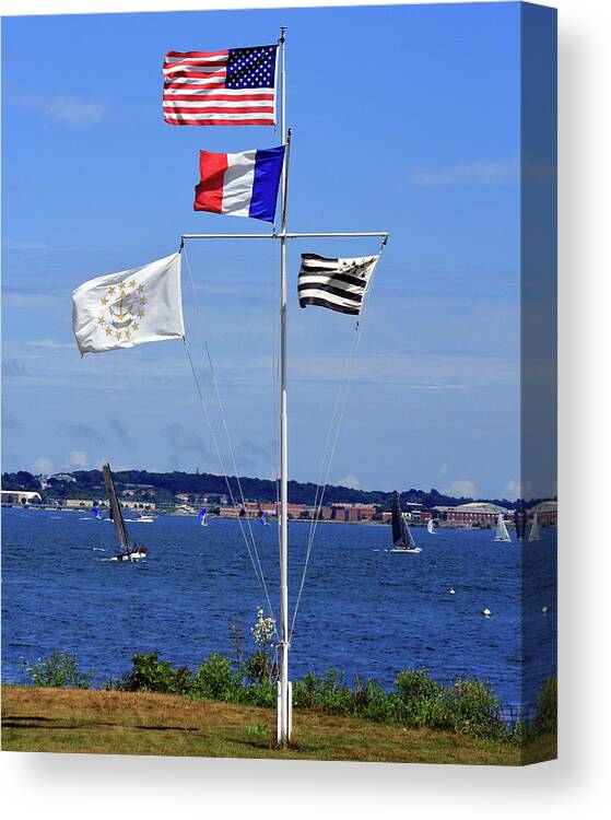 Flag Canvas Print featuring the photograph Flags by the Bay by Jim Feldman