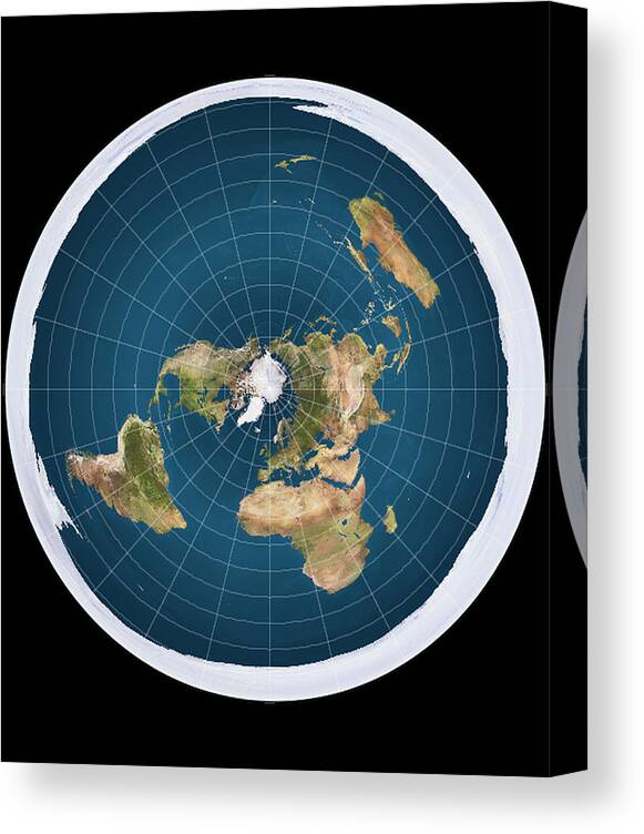Funny Canvas Print featuring the digital art Flat Earth by Flippin Sweet Gear