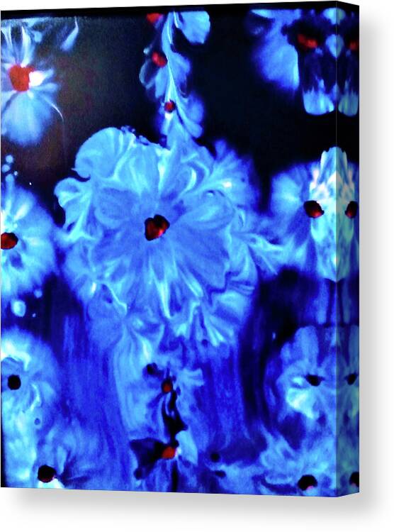 Float Canvas Print featuring the painting Floating flowers by Anna Adams