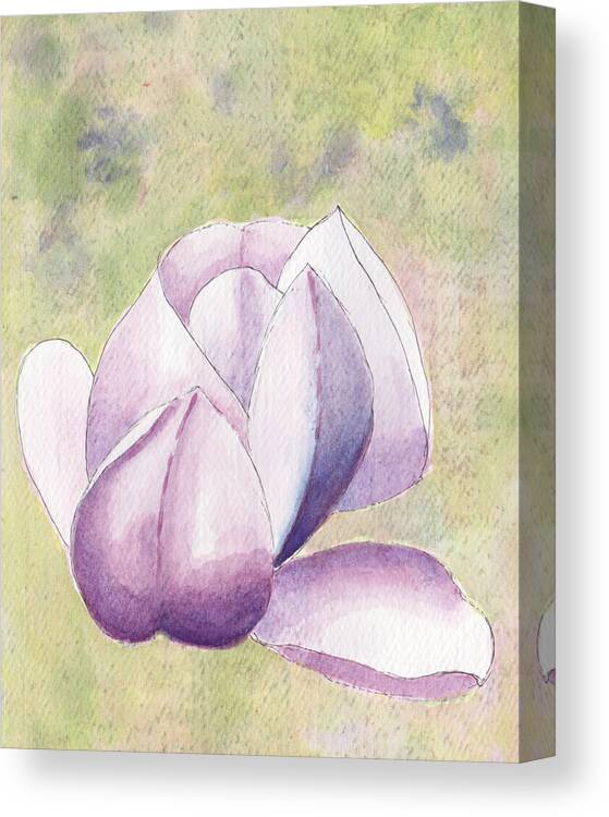 Trees In Spring Canvas Print featuring the painting Floating Magnolia by Anne Katzeff