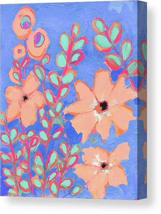 Flowers And Foliage Canvas Print featuring the painting Flowers and Foliage - Abstract flowers Acrylic painting by Patricia Awapara