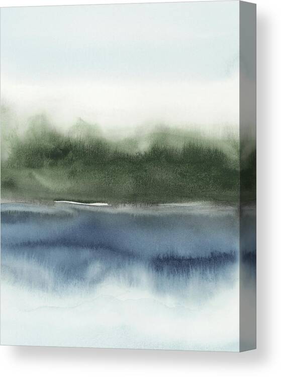 Navy Canvas Print featuring the painting Forest Reflection II by Rachel Elise