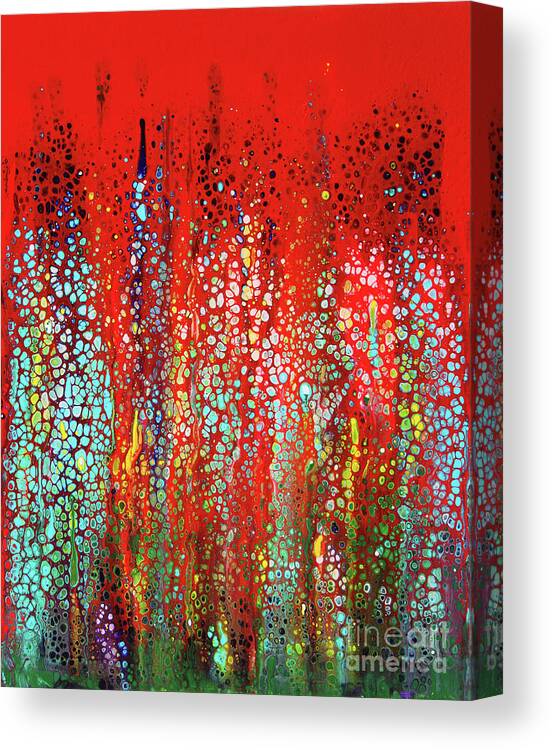 Abstract Canvas Print featuring the painting Forever a Red by Karen Adams