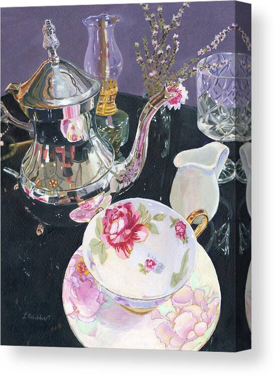 Still Life Canvas Print featuring the painting Formal Tea by Lynne Reichhart