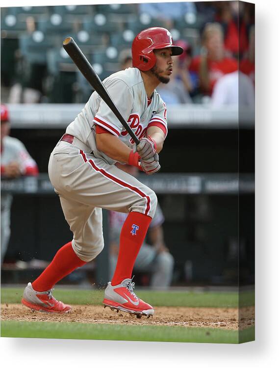 National League Baseball Canvas Print featuring the photograph Freddy Galvis by Doug Pensinger
