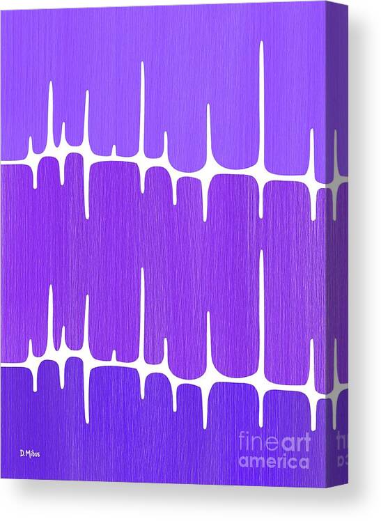 Sounds Waves Canvas Print featuring the digital art Frequency in Purples 2 by Donna Mibus