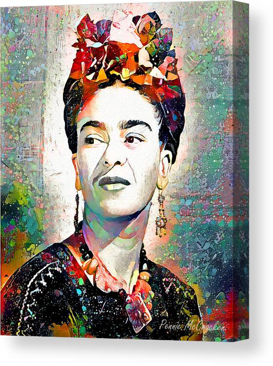 Frida Kahlo Canvas Print featuring the digital art Frida Kahlo by Pennie McCracken
