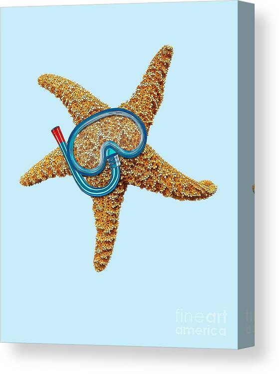 Starfish Canvas Print featuring the digital art Funny starfish by Madame Memento