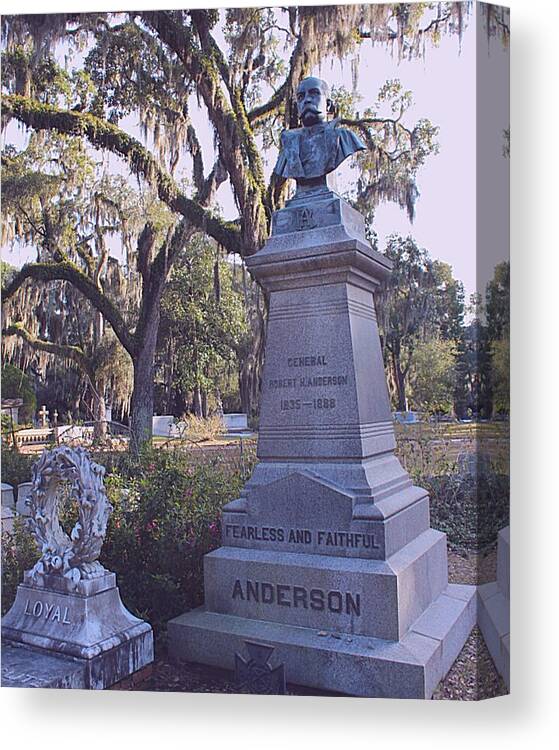 Cemetery Canvas Print featuring the photograph General Anderson by Lee Darnell
