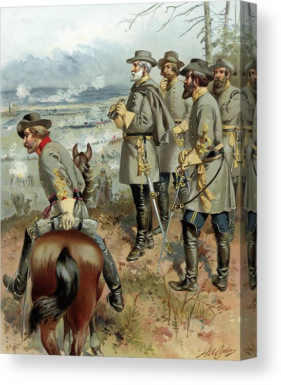 Civil War Canvas Print featuring the painting General Lee at The Battle of Fredericksburg by War Is Hell Store
