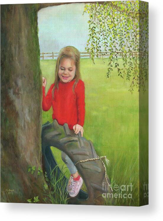 Portrait Canvas Print featuring the painting Giada by Marlene Book