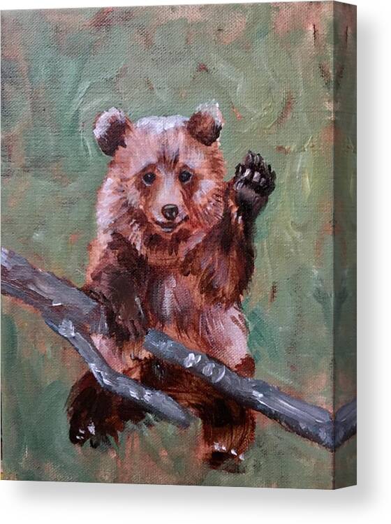 Animals Canvas Print featuring the painting Gimme Five by Sofanya White