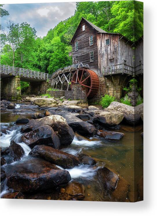 Glade Creek Grist Mill Canvas Print featuring the photograph Glade creek Grist mill by Mark Papke