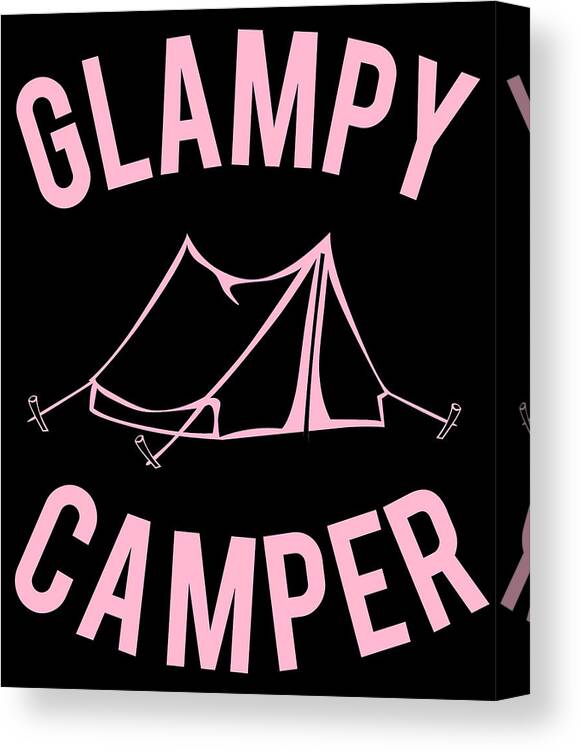 Funny Canvas Print featuring the digital art Glampy Camper by Flippin Sweet Gear