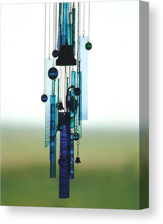Glass Canvas Print featuring the glass art Glass Art Interior Mobile or Sun Catcher by Jackie Mueller-Jones