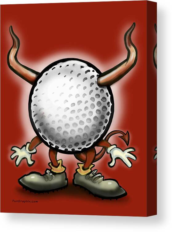 Golf Canvas Print featuring the digital art Golf Demon by Kevin Middleton