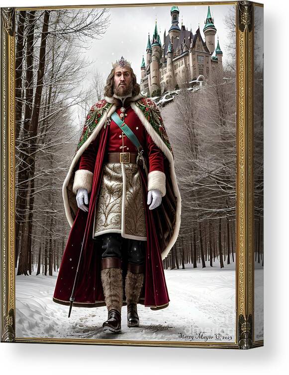 Christmas Canvas Print featuring the digital art Good King Wenceslas by Stacey Mayer