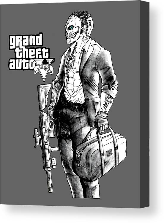 Grand Theft Auto V Man Skull Mask GTA V Canvas Print / Canvas Art by Katelyn  Smith - Pixels