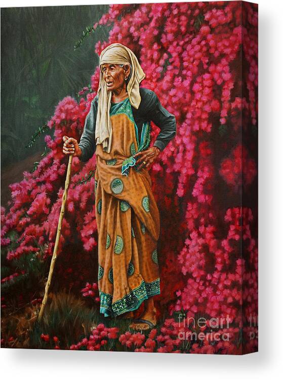 Grandmother Canvas Print featuring the painting Grandmother by Ken Kvamme