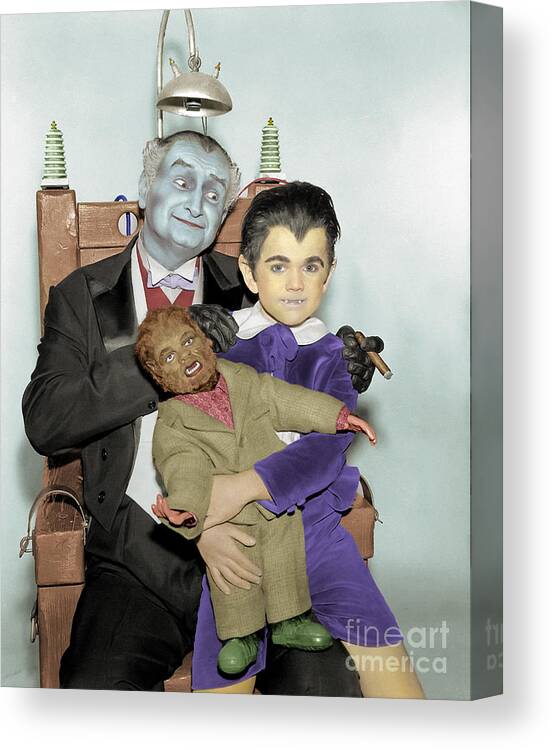 Grandpa Canvas Print featuring the photograph Grandpa and Eddie Munster by Franchi Torres