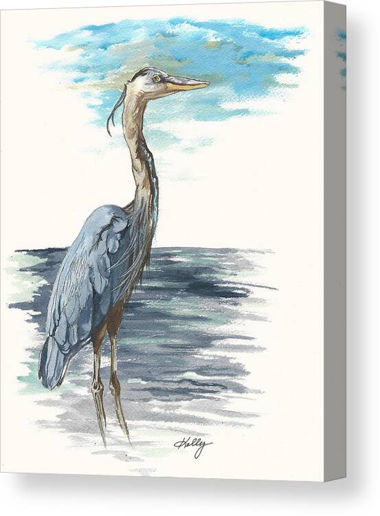 New Canvas Print featuring the painting Great Blue by Kathleen Kelly Thompson