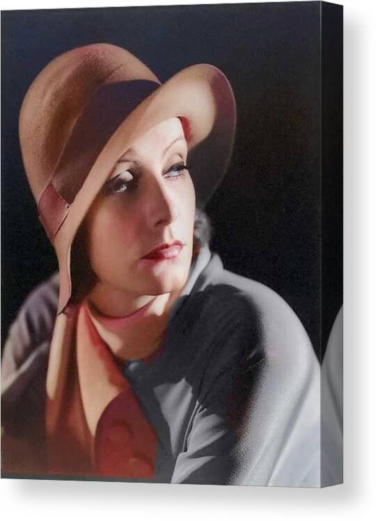 Greta Garbo Canvas Print featuring the digital art Greta Garbo Married? by Chuck Staley
