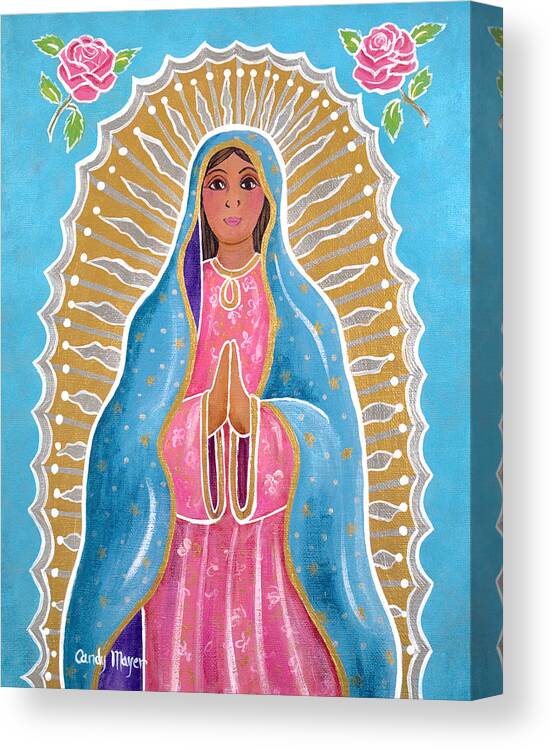 Guadalupe Canvas Print featuring the painting Guadalupe of the Light by Candy Mayer