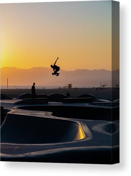 Skateboarding Canvas Print featuring the photograph Hang Time by Kessel Cherney