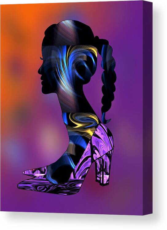 Abstract Canvas Print featuring the digital art Head Over Heels - No.1 by Ronald Mills