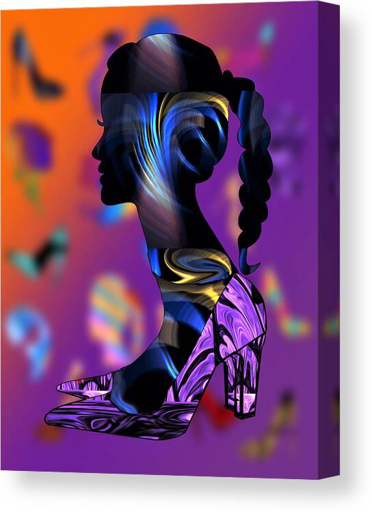 Abstract Canvas Print featuring the digital art Head Over Heels - No.3 by Ronald Mills