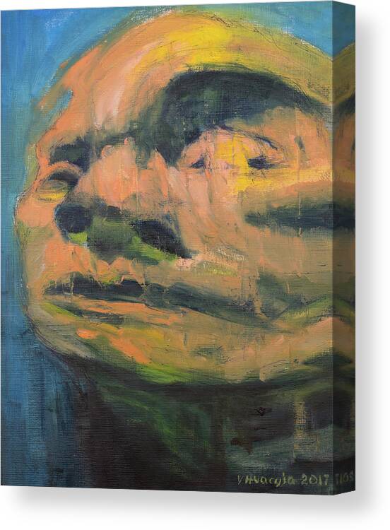 #oilonpaper Canvas Print featuring the painting Head Study 3 by Veronica Huacuja