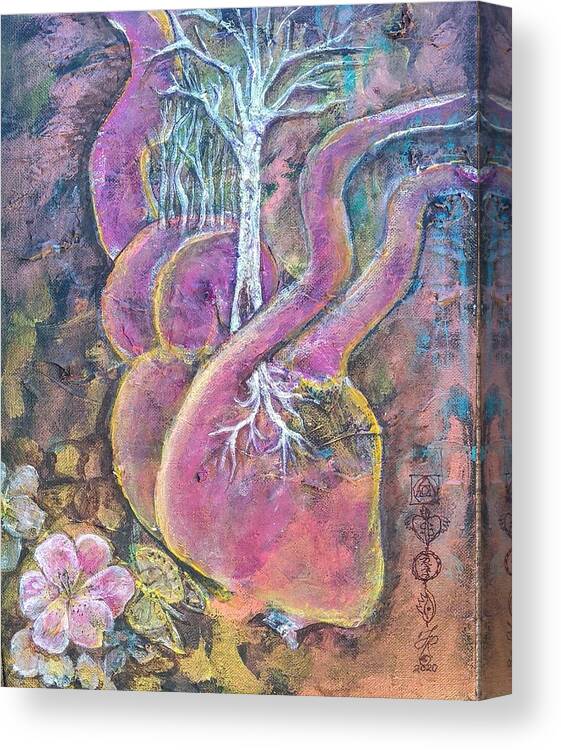 Heart Canvas Print featuring the painting Hearts New Tree of Life by Feather Redfox