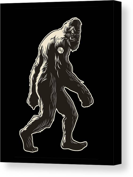 T Shirt Canvas Print featuring the painting Hide and Seek World Champion USA Flag Shirt Bigfoot is Real Funny Tees Short-Sleeve Big Foot by Tony Rubino