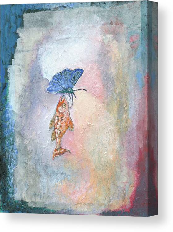 Butterfly Canvas Print featuring the mixed media Holding Onto Hope by Jennifer Lommers
