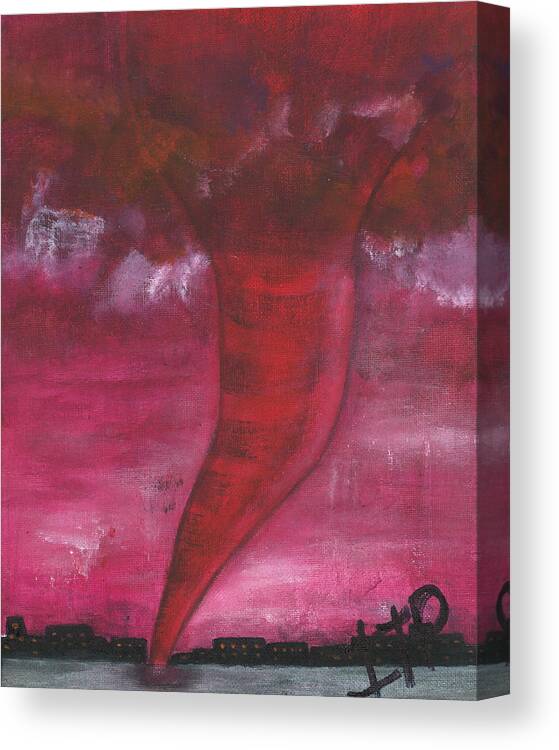 Storm Canvas Print featuring the painting Holy Tornado by Esoteric Gardens KN