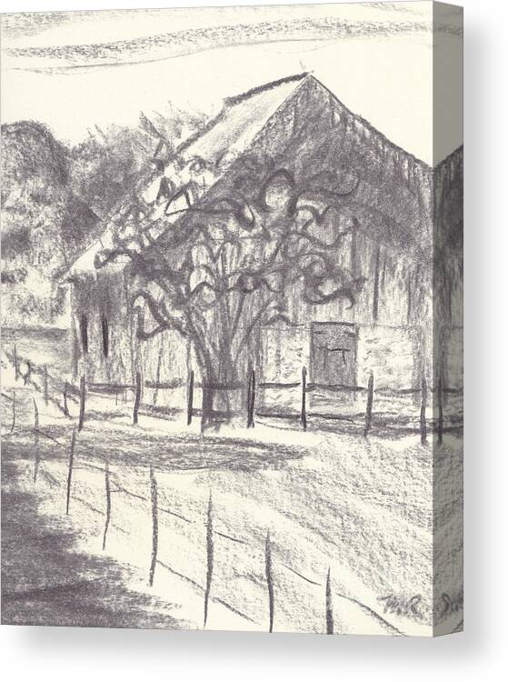 Maryland Canvas Print featuring the drawing Stable on Whitehall Road by Maryland Outdoor Life