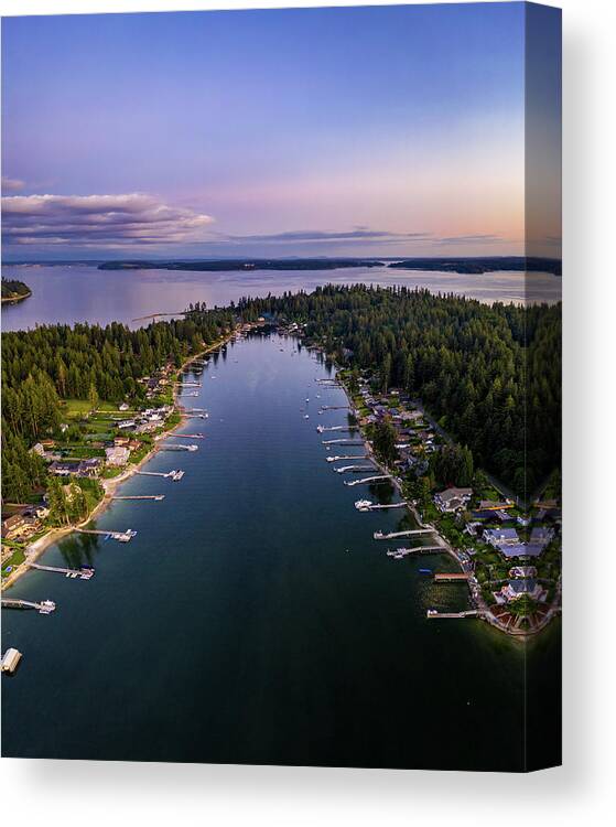 Drone Canvas Print featuring the photograph Horsehead Bay Blues by Clinton Ward