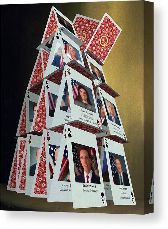  Canvas Print featuring the digital art House of Cards by Jason Cardwell