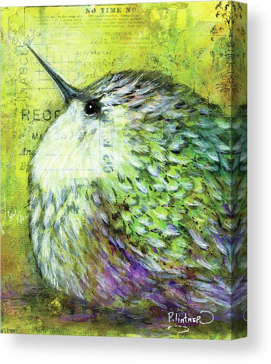 Hummingbird Canvas Print featuring the painting Hummingbird by Patricia Lintner