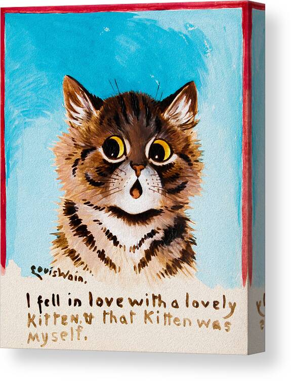 I fell in Love with a lovely Kitten by Louis Wain Canvas Print / Canvas Art  by Orca Art Gallery - Pixels Canvas Prints