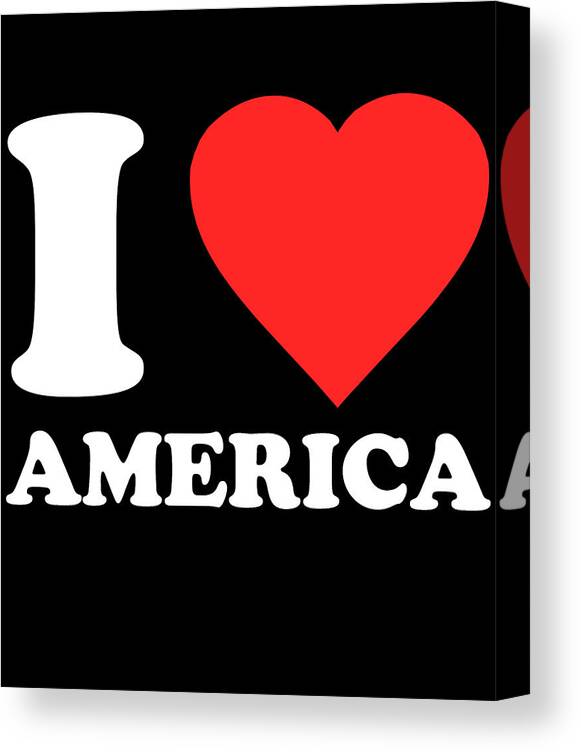 Funny Canvas Print featuring the digital art I Love America by Flippin Sweet Gear