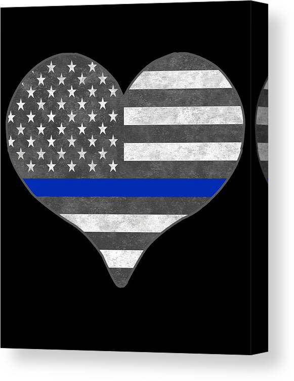 Funny Canvas Print featuring the digital art I Love Police by Flippin Sweet Gear