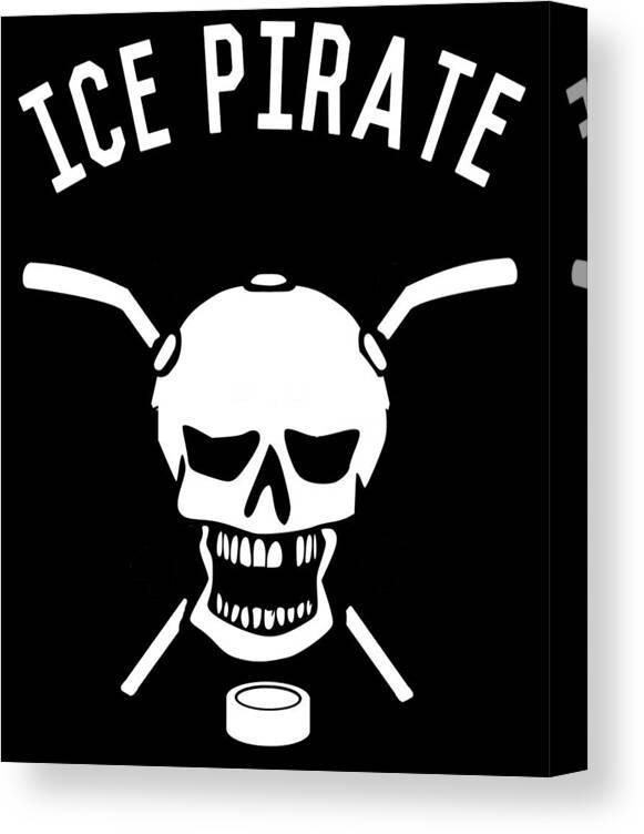 Funny Canvas Print featuring the digital art Ice Pirate Hockey by Flippin Sweet Gear