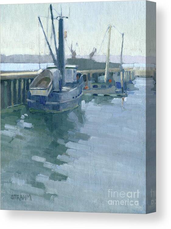 Bait Boat Canvas Print featuring the painting In Between Runs, The Rival - San Diego, California by Paul Strahm